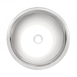 LAVABO REDONDO DE SOBREPOR EM ACO INOX ALTO BRILHO 34CM