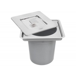 LIXEIRA INOX EMBUT CLEAN SQUARE 5L TRAMONTINA