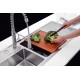 KIT PARA PIA DESIGN COLLECTION ACESSORIOS EM AÇO INOX COM ACABAMENTO SCOTCH BRITE E TABUA EM MADEIRA