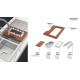 KIT PARA PIA DESIGN COLLECTION ACESSORIOS EM AÇO INOX COM ACABAMENTO SCOTCH BRITE E TABUA EM MADEIRA