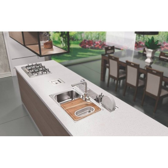 ESCORREDOR PORTA TALHERES EM ACO INOX SCOTCH BRITE PARA SOBREPOR NA CALHA UMIDA 15X16 CM TRAMONTINA