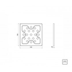 KIT 12 UNI RALO QUADRADO ACO INOX 100X100MM AC TRAMONTINA