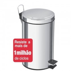 LIXEIRA INOX COM PEDAL TRAMONTINA COM ACABAMENTO POLIDO E BALDE INTERNO REMOVIVEL 12L BRASIL