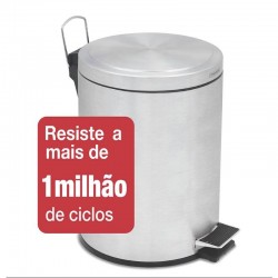 LIXEIRA INOX COM PEDAL TRAMONTINA ACABAMENTO SCOTCH BRITE E BALDE INTERNO REMOVIVEL 5 L BRASIL PLUS
