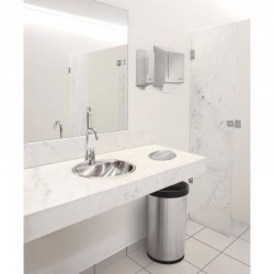 LIXEIRA INOX TRAMONTINA SEM TAMPA COM ACABAMENTO SCOTCH BRITE BASE E ARO EM POLIPROPILENO 50L KONIKA