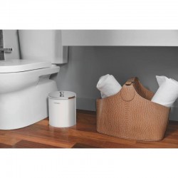 LIXEIRA TRAMONTINA COM TAMPA EM ACO INOX COM ACABAMENTO POLIDO E CORPO EM POLIPROPILENO BRANCO 5L