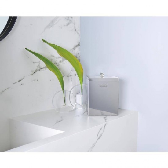 LIXEIRA INOX TRAMONTINA QUADRADA COM ACABAMENTO POLIDO 4.5L