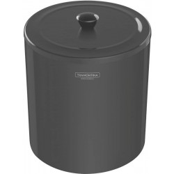 LIXEIRA UTIL EM ACO INOX POLIDO COM REVESTIMENTO BLACK 5 L TRAMONTINA