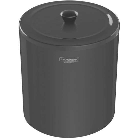 LIXEIRA UTIL EM ACO INOX POLIDO COM REVESTIMENTO BLACK 5 L TRAMONTINA