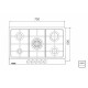 FOGAO COOKTOP TRAMONTINA NEW PENTA 5 BOCAS TRIPLA CHAMA 5GX TRI HE SAFESTOP 75