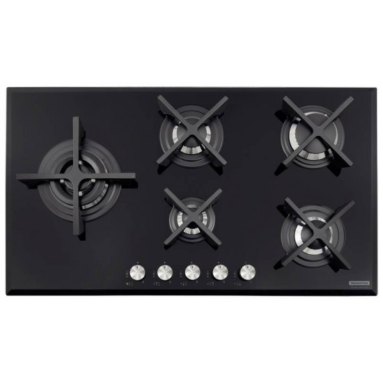 COOKTOP A GAS EM VIDRO TEMPERADO  COM ACEND. AUTOMÁTICO 5 QUEIMADORES  TRAMONTINA