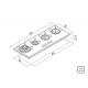 COOKTOP A GAS EM VIDRO TEMPERADO BRANCO E TREMPES EM FERRO FUNDIDO COM ACEND. AUT. 4 QUEIMADORES TRA