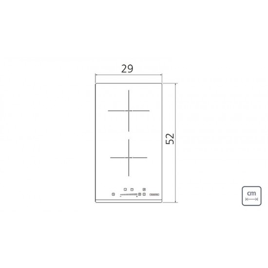 COOKTOP POR INDUÇÃO DOMINÓ SLIDER 2EI 30 COM 2 AREAS COMANDO TOUCH TRAMONTINA