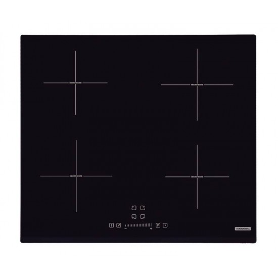 COOKTOP POR INDUÇÃO SQUARE SLIDER B AEI 60 VITROCERAMICO COMANDO 4 AREAS TOUCH TRAMONTINA