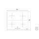COOKTOP POR INDUÇÃO SQUARE SLIDER B AEI 60 VITROCERAMICO COMANDO 4 AREAS TOUCH TRAMONTINA