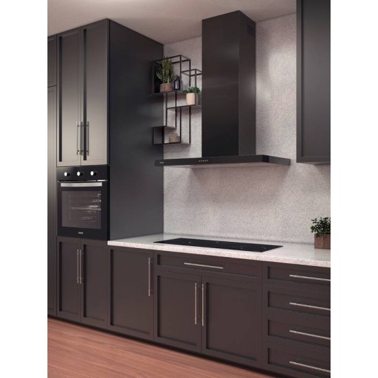 COIFA DE PAREDE DRITTA BLACK 90 EM AÇO INOX PRETA 90CM TRAMONTINA 220V